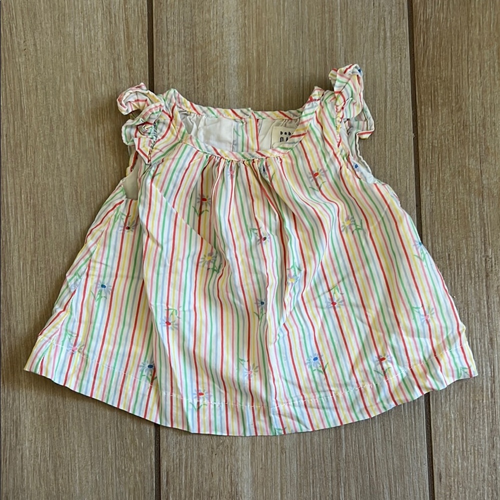 Baby gap Striped Sleeveless Top with Ruffle Details, size 0-3 month